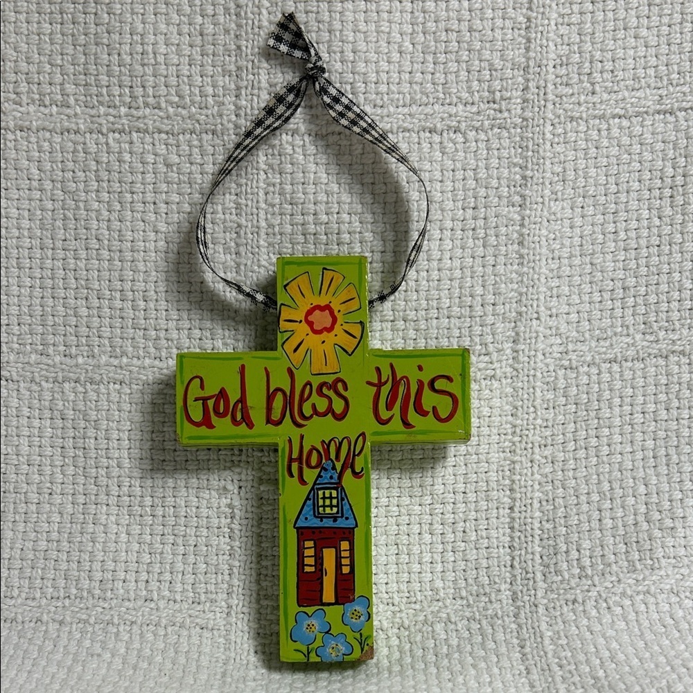 Colorful Wooden Cross Wall Hanging